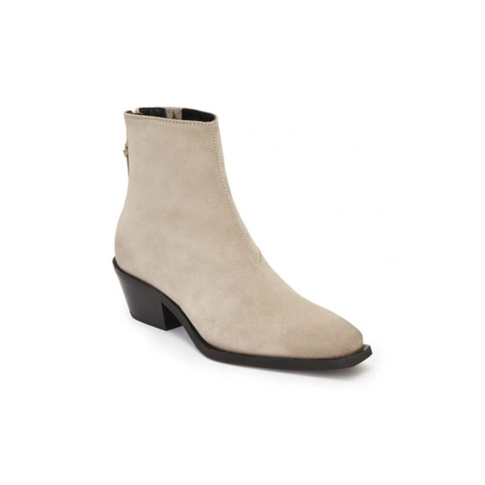 New AllSaints Lenora Suede Ankle Boot in Stone White Women's Size EU 37